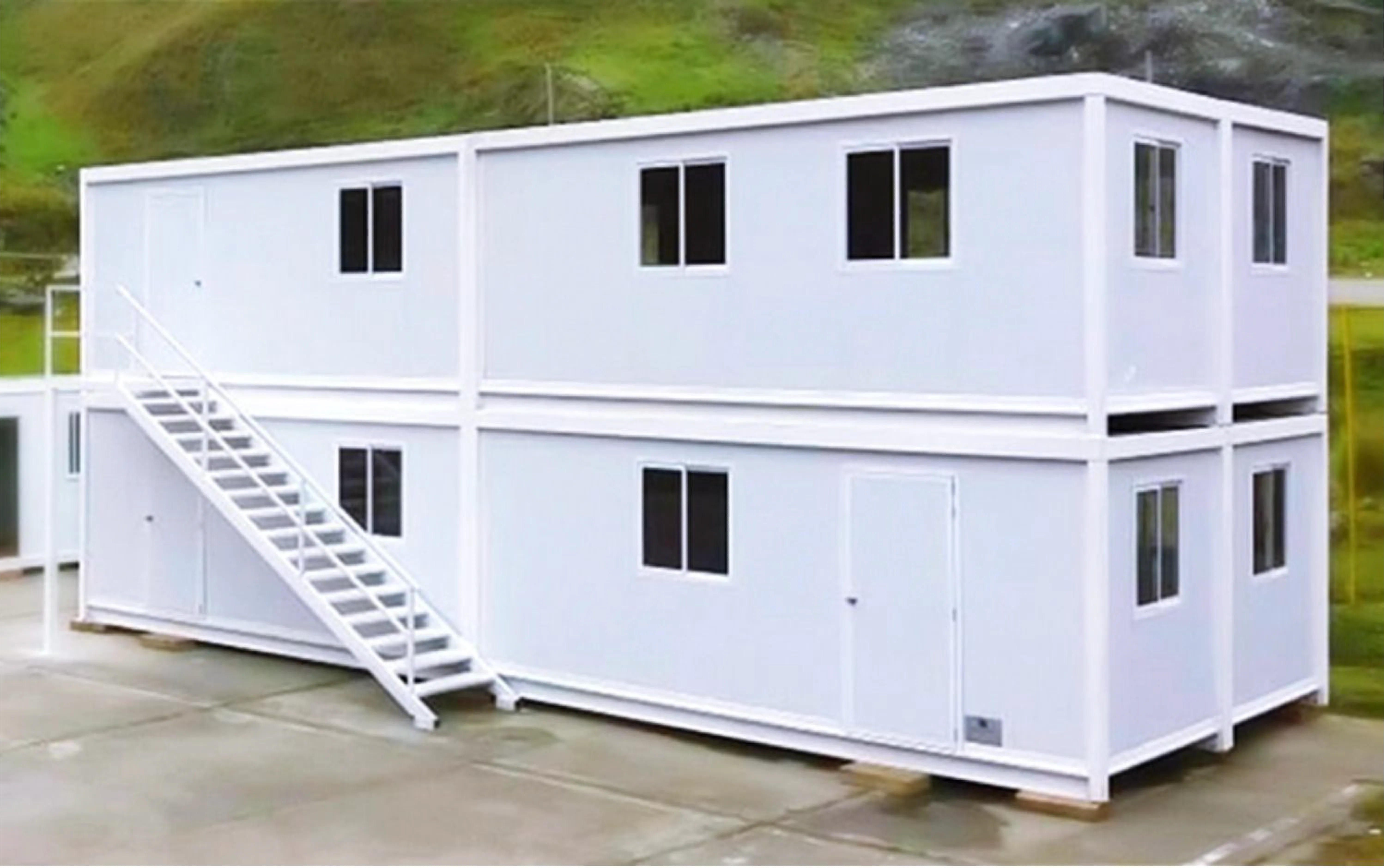 Vista lateral de estructura StauModular lista para transporte